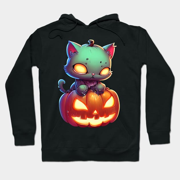 Zombie Cats - Pumpkin Head Hoodie by CAutumnTrapp